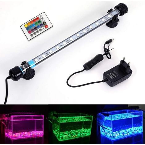 Iluminación LED para acuario YMYNY, luz LED impermeable para pecera de dragón (28 cm, RGB) (1/4)