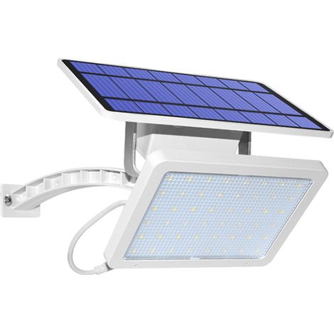 Lámpara solar de exterior con 48 LED independientes, instalación independiente, iluminación de paisajes, luz de jardín o patio, aplique solar LED de pared.