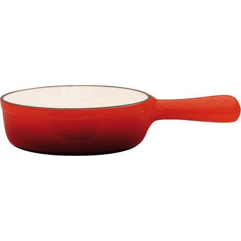 Caquelon Seul pour Fondue Savoyarde en Fonte Émaillée Rouge, Dimensions 31 x 21 x 85 cm, Contenu 6 personnes, Ustensile de Cuisine Traditionnel (1/5)