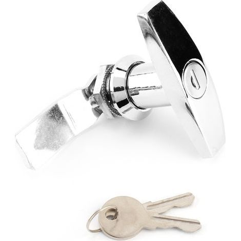 Serrure de poignée en T de fixation arrière Bote à outils Serrure de porte de garage avec clés pour auvent de caravane de remorque (Argent (1/5)
