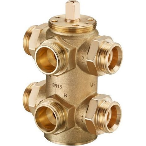 VÁLVULA DE BOLA DE 6 VÍAS OPTIBAL W6, DN15, 3/4 M