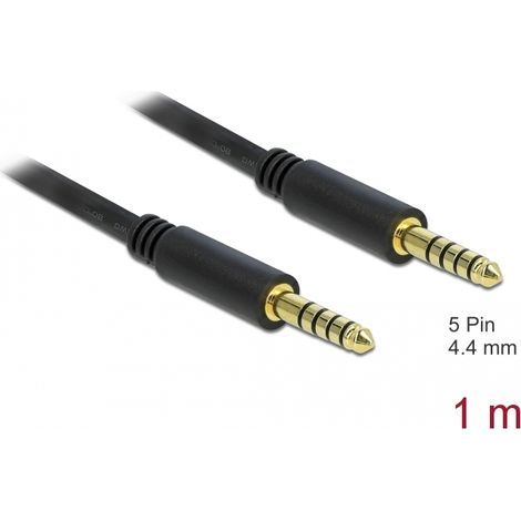 Delock Cable Conector EstÃ©reo de 4,4 mm de 5 pines, macho a macho de 1 m negro