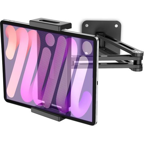 Support Mural pour Tablette, Rotation à 360°, Support Mural réglable, avec Bras Extensible en Aluminium réglable, Tous Les téléphones de 4,7 à 13" (1/5)