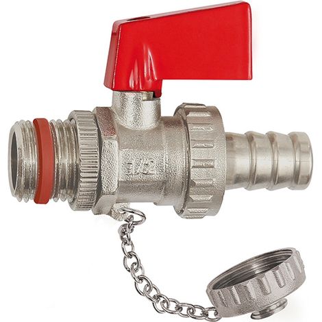 Riegler KFE-Kugelhahn, Messing vernickelt, G 1/2, Tülle LW 13 (1/3)
