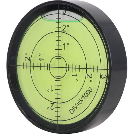 Niveau à bulle circulaire lumineux de haute précision en alliage d'aluminium, niveleur horizontal à bille pour camping-car et trépied d'appareil photo, 60 x 12 mm (1/5)