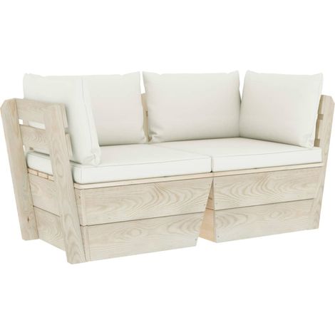 Maison Exclusive - Divano da Giardino a 2 Posti su Pallet con Cuscini Legno Abete