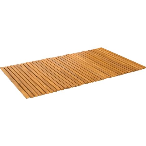 vidaXL Bath Mat Folding Brown 100 x 60 cm Solid Acacia Wood