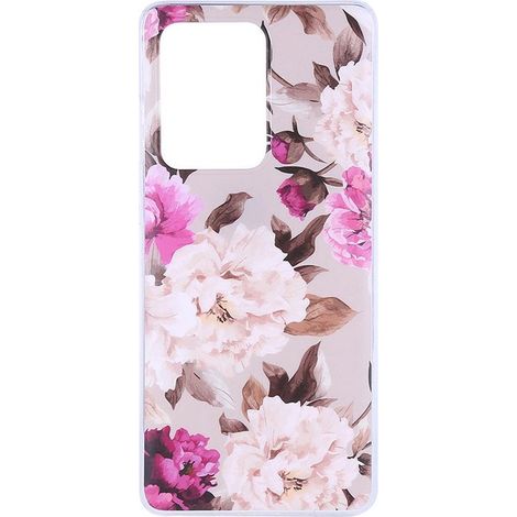 Coque arrière souple pour Samsung Galaxy S20 Ultra - Motif fleurs et feuilles - Rose - Étui de protection (1/4)