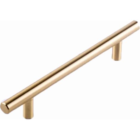 Poignée T Bar - Acier Inoxydable Doré - 170 mm Longueur - Entraxe 130 mm - Pour Porte Armoire Tiroir Cuisine Chambre Salle De Bain - Lot De 10 (1/5)