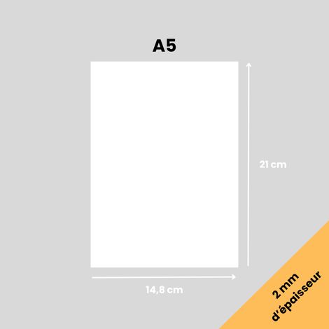 Signaletique.Biz France – Plaque acrylique blanc 2 mm A5 – Dimensions 21 x 14,8 cm – Verre synthétique PMMA – Résistant aux UV et à l'humidité (1/4)