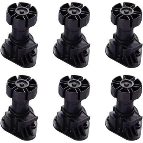 6 pièces pieds d'armoire en plastique meubles pieds réglables en hauteur pour cuisine salle de bain armoire 80-120 mm (1/5)