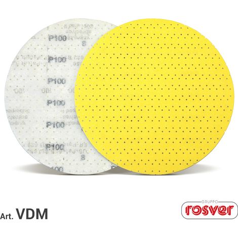 Disco Velcrato Microforato Giallo per livellare stucco G.220 -Rosver -VDM225220 - Conf.25pz