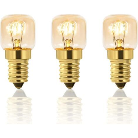 Lot de 3 Ampoule de Four Dimmable, Edison E14 T22, Résistant jusqu'à 300 Degrés, 160LM, AC220V 2700K Blanc Chaud, Ampoule à Sel Pygmy Lamps, Four Frigo, Lampe de Sel, Four, Fours Grill (1/5)
