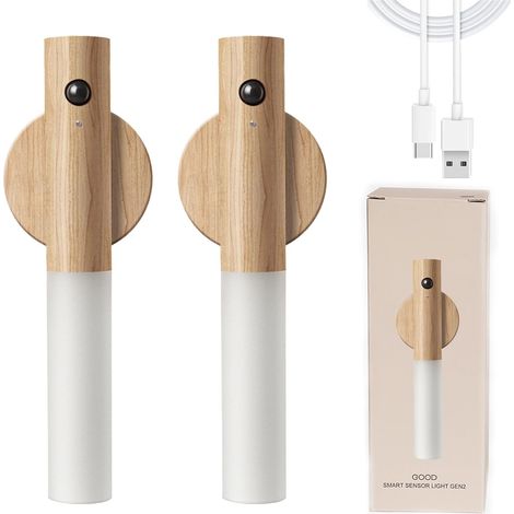 Veilleuse à détecteur de mouvement portable piles magnétique amovible sans fil pour l'intérieur rechargeable 2PS (1/4)
