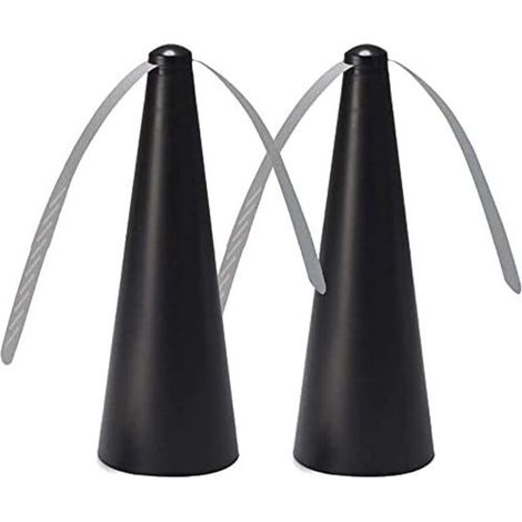 Répulsif À Pales - Ventilateur Anti Mouche Indolore 8,5x24,5x8,5cm - Protection Contre Insectes Volants - Repas Extérieur Jardin Camping 2Pcs Noir (1/5)