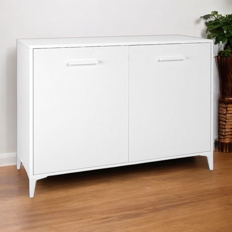 Madia in Legno 2 Ante 110x45 cm Drexa Bianco Frassino (1/5)