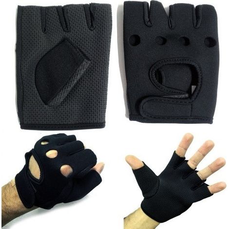 Trade Shop - Guantes De Gimnasia Con Palma Antideslizante, Cierre Autoadherente Ajustable -