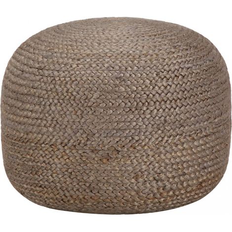 Handgefertigter Sitzpuff Hellgrau 45 x 30 cm Jute vidaXL (1/5)