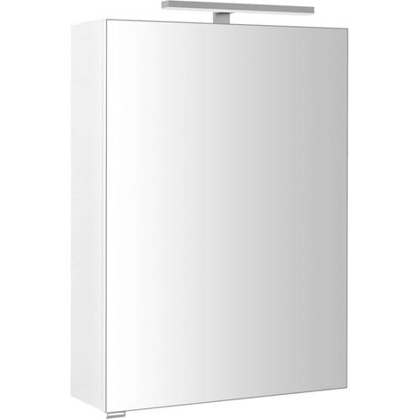 Sapho Riwa - Mobiletto a specchio con illuminazione LED, 50x70x17 cm, bianco lucido RIW050-0030