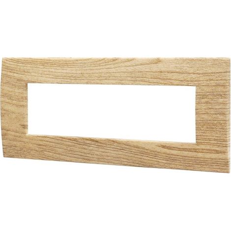 Placca Plastica Serie Venus 7P Colore Legno Chiaro Compatibile Con Vimar Arke (1/2)
