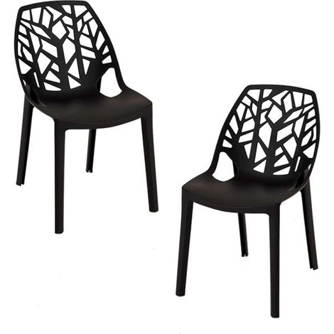 Packs Sillas - Pack 2 Sillas Hissar Polipropileno - Negro (1/5)