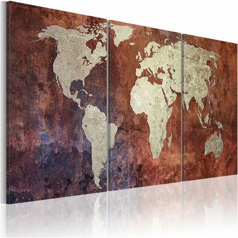 Tableau continents d'acier - 120 x 60 cm (1/4)