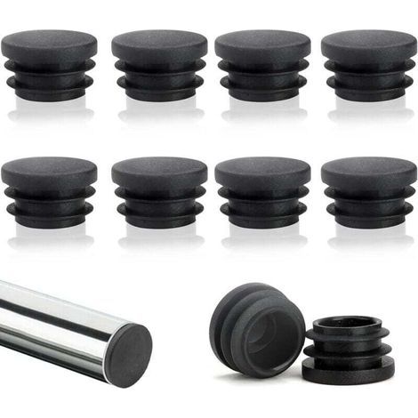Juego de 10 tapas redondas para patas de 22 mm, tapas para patas de tubo redondo, tapas redondas de plástico para sillas, protectores redondos, protección perfecta para muebles y suelos (1/4)