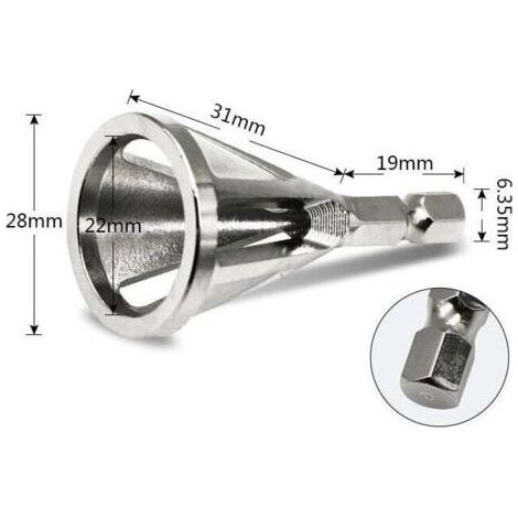 Entgratfräser für Rohre und Gewindestangen Ø 4–20 mm, 6,35 mm Sechskantschaft, Präzisionswerkzeug für die Metallbearbeitung (1/3)