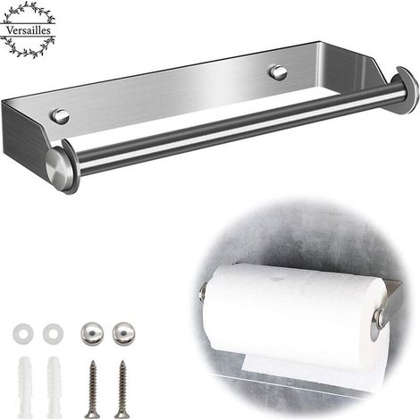 Support pour rouleau de papier essuie-tout de cuisine, distributeur de papier essuie-tout en acier inoxydable, dérouleur mural, support mural pour rouleau de papier essuie-tout de cuisine. (1/5)