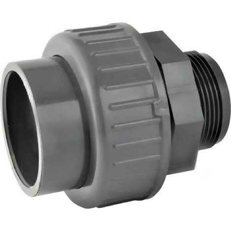 Union 3 pièces mixte PVC pression femelle 63 mm, mâle 50x60