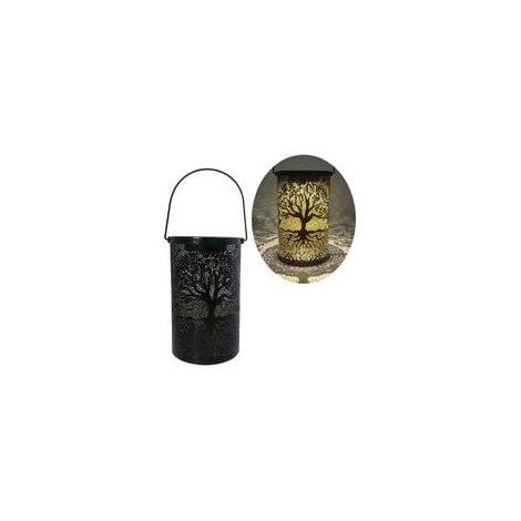 Farol solar LED colgante de hierro forjado: lámpara decorativa retro para exteriores, ideal para jardín y patio. (1/3)