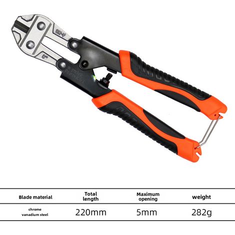 Cortapernos pequeños (8 pulgadas), cortacables, cortavarillas de acero, alicates de corte, cortaalambres, cortaclavos, cortacuerdas, cortaplomadas (cortpernos pequeños de plástico CRV, 8 pulgadas) (1/5)