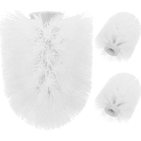 3 Pièces Recharge de Brosse Toilette WC en Plastique Blanc (1/4)