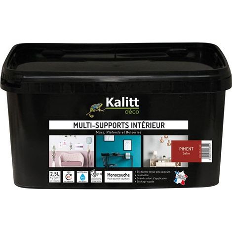Peinture - KALITT - Kalitt Multi supports satin piment - 2.5L - Intérieur - Acrylique (1/2)