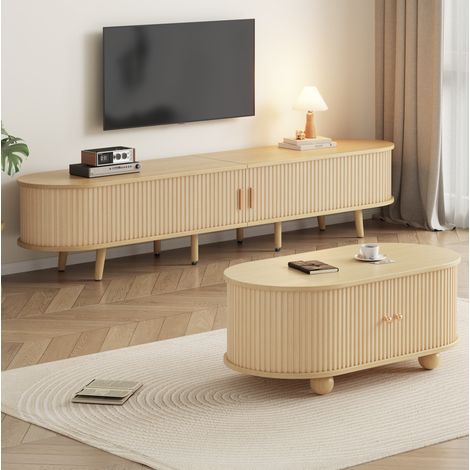 TV Möbel Set mit Schubladen 170x40x42 cm MDF OKMYHOME (1/5)
