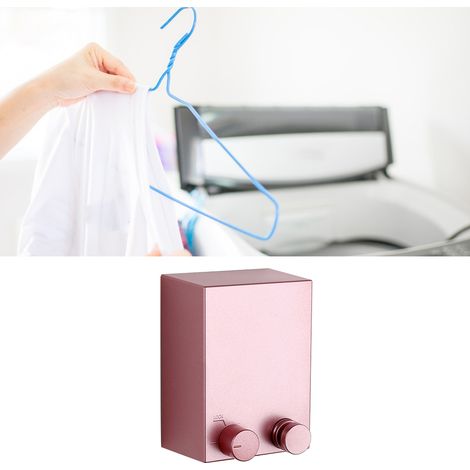 Étendoir à linge extensible en acier inoxydable de 4,2 m, sans trous, pour la maison et le balcon, rose (1/5)