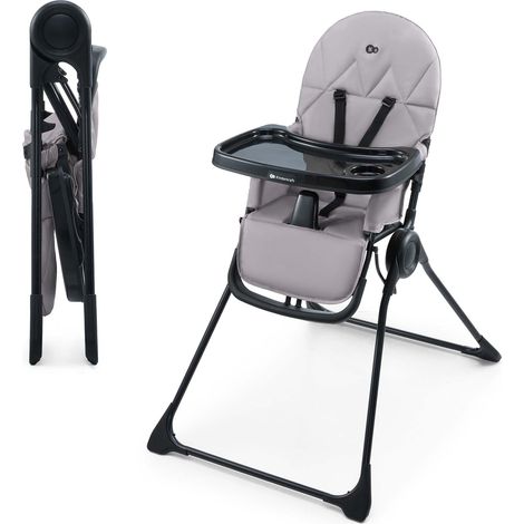 Chaise Haute Pliable, 5 kg, Repose-pieds, Gris (1/5)
