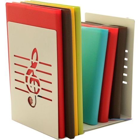 2 Serre-Livres Métal Forme Note de Musique pour Bureau (1/4)