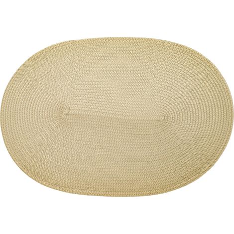 d-c-fix tovagliette americane lavabili PVC-free Almond - plastica antimacchia - da colazione e pranzo - cucina sottobicchieri plastificati - 30 cm x 45 cm ovale