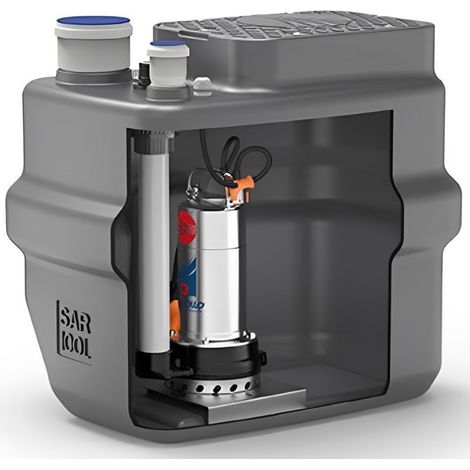 Pedrollo – Station de relevage 100L – Pompe submersible pour eaux ménagères – Hauteur de refoulement 10,8 m3/h – Fonctionnement automatique avec flotteur (1/5)
