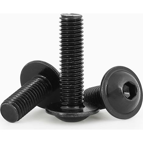 5 pièces M8 M10 longueur 10-40 mm grade 10.9 tête à bride hexagonale noire bouton rond (35