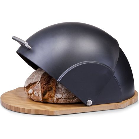 Zeller Brotkasten Schwarz mit Natur-Bambus-Boden (1/5)