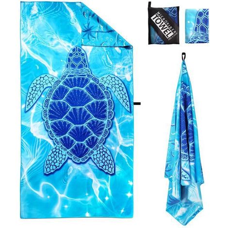 Serviette de Plage 90  180, Grande Serviette en Microfibre à SéChage Rapide, Serviette de Bain sans Sable, Couverture de Plage (1/5)