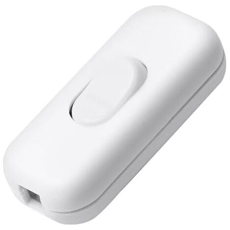 63x27mm 2A 1Pcs Bedside Lamp Switch, 318 Line Cut-off Double Wire Control Switch, for Small Appliances, Desk and Bedside Lamps (White) (1/5)