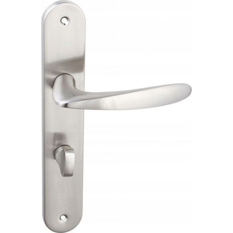 Poignée de porte sur plaque longue GOA Satin WC 72 mm (1/2)