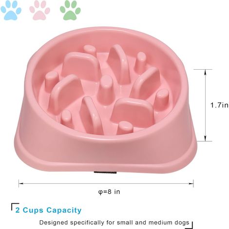 Gamelle distributeur de croquettes à vitesse lente pour petit chien - Gamelle anti-déglutition antidérapante et ludique, dispositif anti-étouffement (1/5)