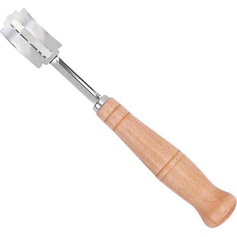Ensemble de 5 racloirs et coupe-pâtes en acier inoxydable avec manches en bois, pour le pain, les pizzas, les gâteaux et les pâtisseries.-AquaForge (1/5)