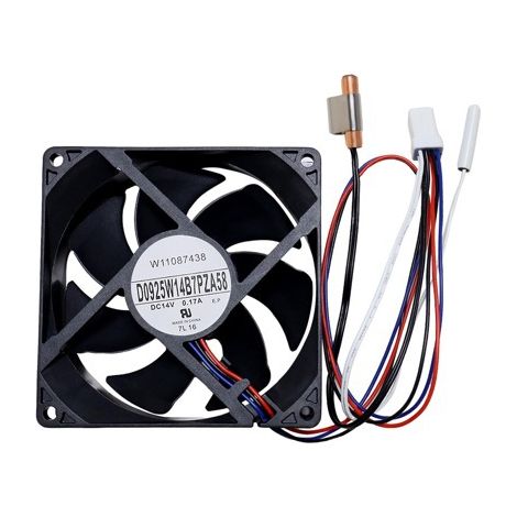 W11087438 refrigerator evaporator fan motor compatible with Whirlpool refrigerators (14V) (1/4)