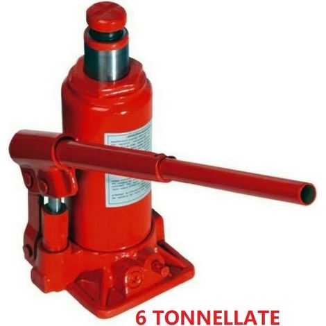 CRICK IDRAULICO CRIC A BOTTIGLIA SOLLEVATORE PORTATA 6 T TONNELLATE AUTO