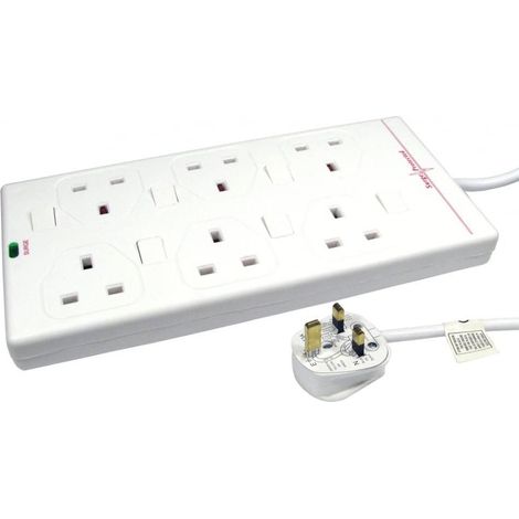 Micro-Connect moderne Steckdose weiß 6 Steckdosen Typ G